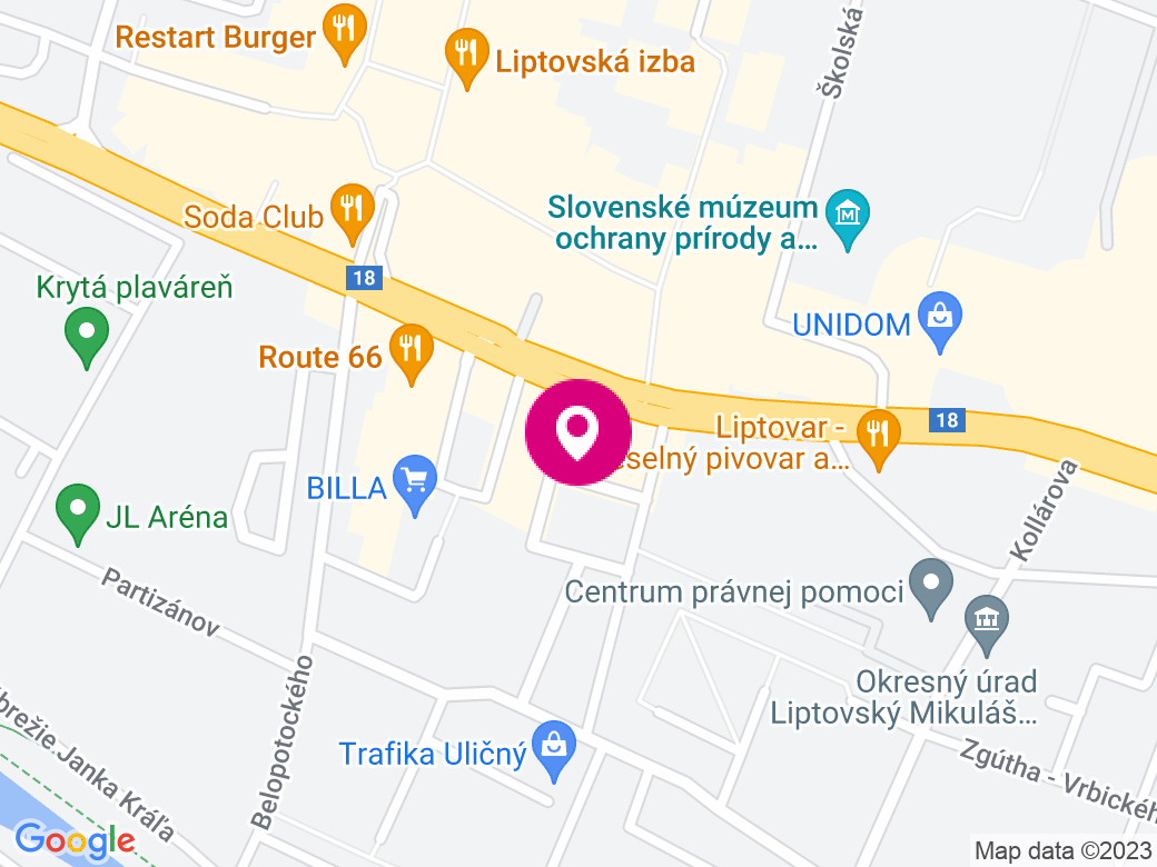 Mapa pobočky