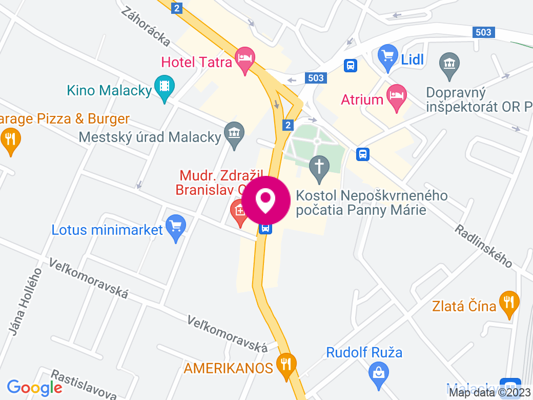 Mapa pobočky