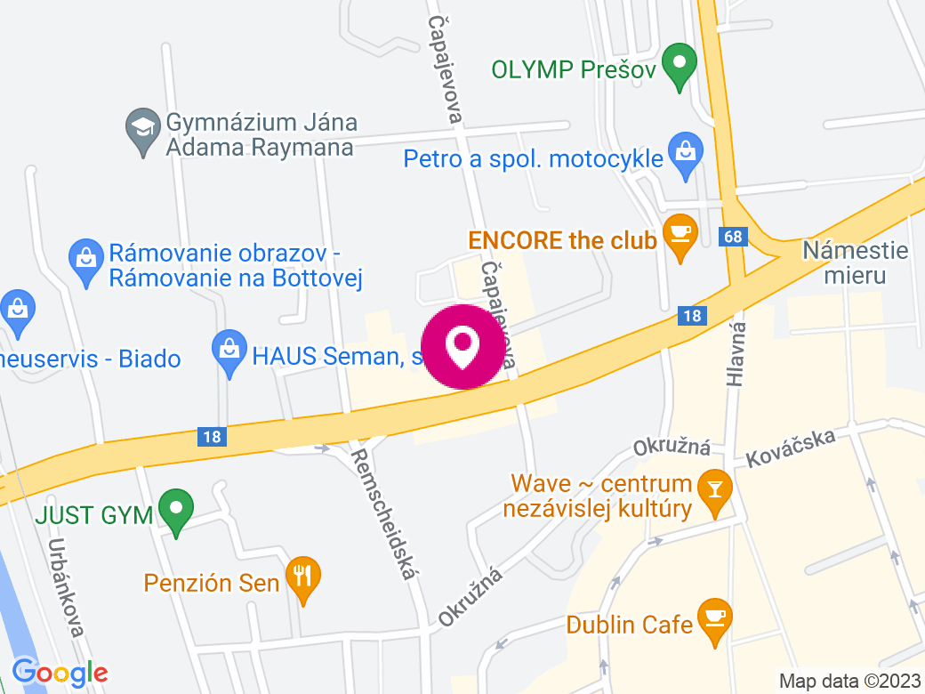 Mapa pobočky