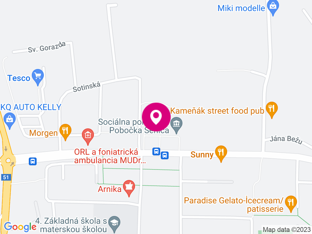 Mapa pobočky