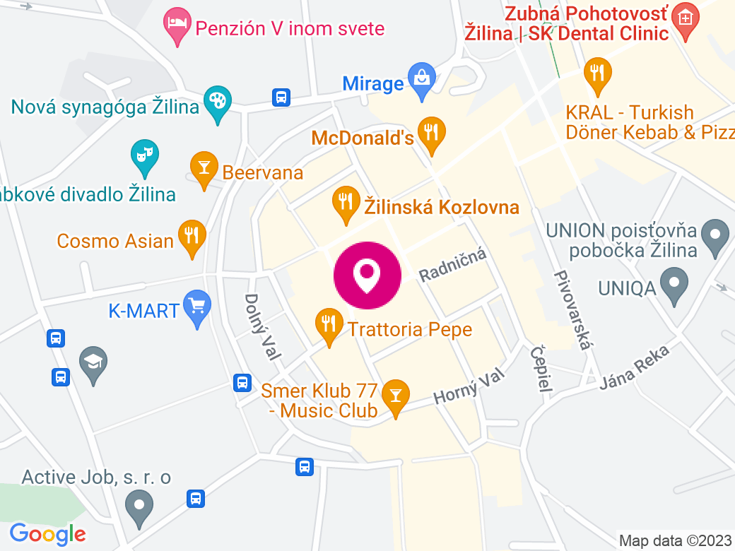 Mapa pobočky