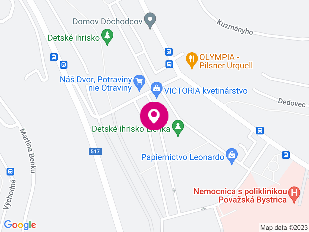 Mapa pobočky